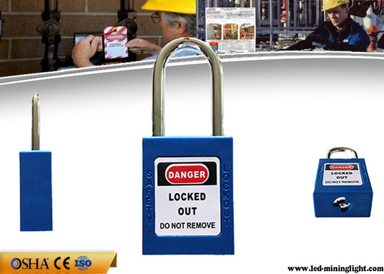 Padlocks замыкания безопасности цвета стальной сережки оборудования 38mm Loto голубые