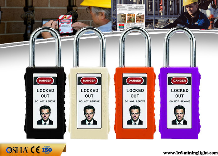 8 Padlocks замыкания безопасности тела ABS цветов длинных со светящей биркой PVC